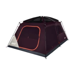 Coleman Skylodge™ 10-Person Camping Tent, Blackberry -Coleman Shop 10P CbnCnvntnlIntrnlScrnRm BB 1 FrontAngleRight FlyOff WindowsUp