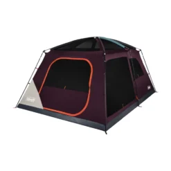 Coleman Skylodge™ 12-Person Camping Tent, Blackberry -Coleman Shop 12P CbnCnvntnlIntrnlScrnRm BB 1 FrontAngleRight FlyOff WindowsUp
