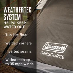 Coleman OneSource™ Rechargeable 4-Person Camping Dome Tent With Airflow System & LED Lighting -Coleman Shop 2000035457 OneSource ATF 6 1
