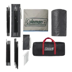 Coleman 6-Person Cabin Tent With Screened Porch, Evergreen -Coleman Shop 2000035607 Coleman 2020 US Overhead 18Stakes