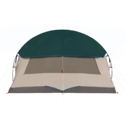 Coleman 4-Person Cabin Tent With Screened Porch, Evergreen -Coleman Shop 2000035608 Coleman 2020 US FlyOn StraightOn Back WindowClosed RET