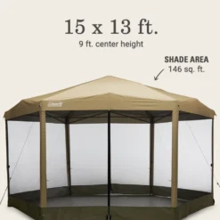 Coleman Back Home™ 15 X 13 Screen Canopy Tent -Coleman Shop 2156412 ShelterBackhome15x13 LightOak ATF7