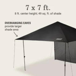 Coleman OASIS™ Lite 7 X 7 Canopy With Sun Wall -Coleman Shop 2156416 OasisLite7x7CanopySunWallBlack ATF5