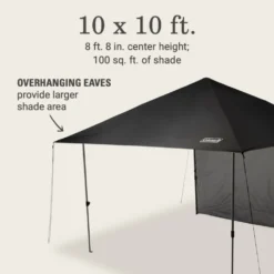 Coleman OASIS™ Lite 10 X 10 Canopy With Sun Wall -Coleman Shop 2156421 OasisLite10x10CanopySunWallBlack ATF5