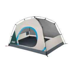 Coleman Skydome™ 2-Person Camping Tent With Full-Fly Vestibule, Evergreen -Coleman Shop 2P DmVstblFllFly Evrgrn 3 FrontAngle FlyOff DoorOpen