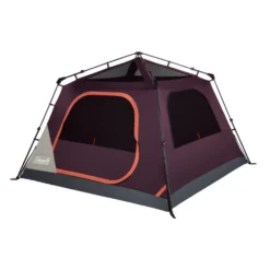 Coleman Skylodge™ 4-Person Instant Camping Tent, Blackberry -Coleman Shop 4P CbnInstnt Blckbrry 2 FrontAngleRight FlyOff