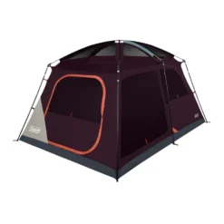 Coleman Skylodge™ 8-Person Camping Tent, Blackberry -Coleman Shop 8P CbnCnvntnlIntrnlScrnRm Blckbrry 1 FrontAngleRight FlyOff WindowsUp