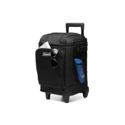 Coleman CHILLER™ 42-Can Soft-Sided Portable Cooler With Wheels -Coleman Shop Chiller 42 Soft Cooler With Liner Black 2158136 Front and Side Pockets Shot 0003 v1