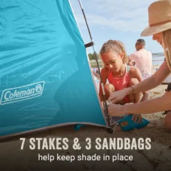 Coleman Skyshade™ Small Compact Beach Shade, Caribbean Sea -Coleman Shop Coleman 2000037508 Skyshade CaribbeanSea ATF5