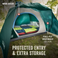 Coleman Skydome™ 6-Person Camping Tent With Full-Fly Vestibule, Evergreen -Coleman Shop Coleman 2000037518 Skydome FullFlyVest 6P ATF3