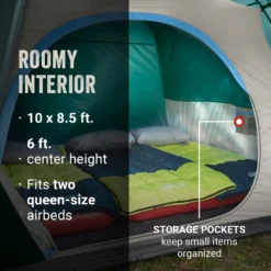 Coleman Skydome™ 6-Person Camping Tent With Full-Fly Vestibule, Evergreen -Coleman Shop Coleman 2000037518 Skydome FullFlyVest 6P ATF6