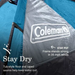 Coleman® Camp Burst™ 4-Person Camping Tent -Coleman Shop Coleman CampBurstTents 4P ScubaBlue ATF3