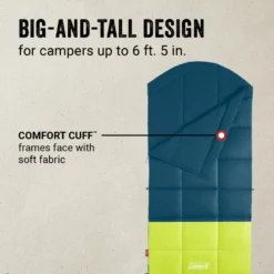 Coleman Kompact™ 40°F Big & Tall Contour Sleeping Bag -Coleman Shop Coleman SleepingBagContour40D Space ATF4